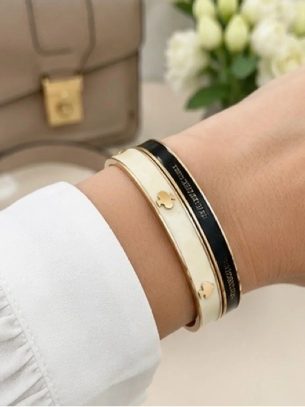 Kate Spade New York Enamel Bangle Bracelet Set EUC - Picture 1 of 7